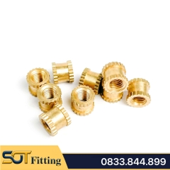 Ốc Cấy Ren Trong Chèn Nhựa Hoặc Gỗ - Bằng Đồng Thau / Knurl Insert Nut Brass