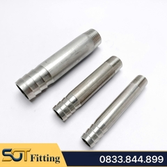 Ống Inox Dài 100mm Gia Công 1 Đầu Ren Ngoài và 1 Đầu Đuôi Chuột Nối Ống