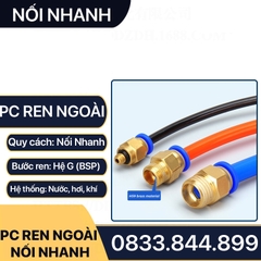 PC Ren Ngoài Nối Nhanh, Đầu Nối Nhanh Ren Ngoài Cắm Ống PU