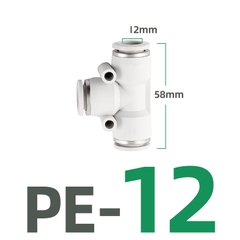 Tê PE Nối Nhanh, Nối Nhanh Cắm Ống Ba Ngã STNC Ống 4 6 8 10 12 16 - Màu Trắng (Chính Hãng)
