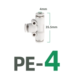 Tê PE Nối Nhanh, Nối Nhanh Cắm Ống Ba Ngã STNC Ống 4 6 8 10 12 16 - Màu Trắng (Chính Hãng)
