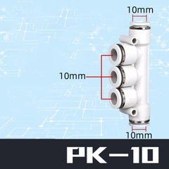Nối Nhanh Chia 5 Ngã PK Khí Nén STNC Ống 4 6 8 10 12 16 - Màu Trắng (Chính Hãng)