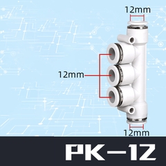 Nối Nhanh Chia 5 Ngã PK Khí Nén STNC Ống 4 6 8 10 12 16 - Màu Trắng (Chính Hãng)