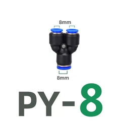 Nối Nhanh Ống Mềm PY, Đầu Nối Nhanh 3 Ngã Chữ Y Phun Sương, Khí Nén