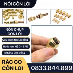 Nón Chụp Ống Đồng, Rắc Co Lã Ống Đồng NPT Phi 6 8 10 12 16 19mm (Brass Flare Fitting Nut NPT)