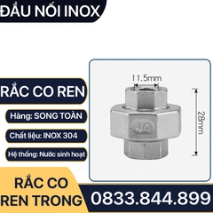 Rắc Co Inox 304, Đầu Nối Rắc Co Ren Trong Inox 304