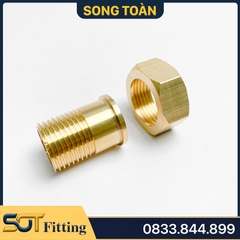 Rắc Co Thân Tròn Ren Trong 27 (DN20) Ren Ngoài 21 (DN15) - Đồng Thau