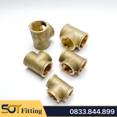 T / Tê 3 Đầu Ren Trong 21 27 34 - Đồng Thau Hàng Đúc Chất Lượng Cao