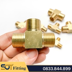 Tê 3 Đầu Ren Ngoài 9.6 13 17 21 Đồng Thau Nguyên Khối Phay Dày - T RN