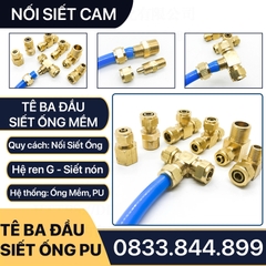 Đầu Nối Tê Ba Đầu Ống Mềm, Nối Tê Ba Đầu Siết Ống Mềm - Đồng Thau