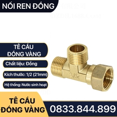 Tê Cầu Đồng Vàng, Tê Chia Nước Đai Ốc Đồng Thau 21