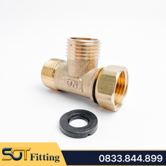 Tê Cầu / T Chia 3 Nguồn Nước Có Đai Ốc Ren 21 - Chất Liệu Đồng Thau