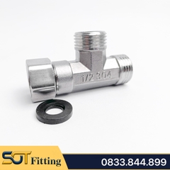 Tê Cầu / T Chia 3 Nguồn Nước Có Đai Ốc Ren 21 - Chất Liệu Inox