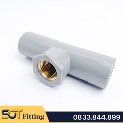 Tê Nhựa PVC Ren Trong Đồng Thau 21 27 - Thương Hiệu Nhựa Bình Minh