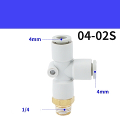 Tê Nối Nhanh PD, Tê Ren Ngoài Cạnh Nối Nhanh Cắm Ống STNC Ống 4 6 8 10 12 16 - Màu Trắng (Chính Hãng)