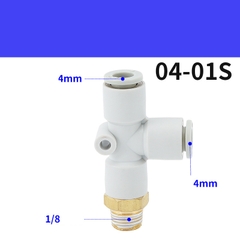 Tê Nối Nhanh PD, Tê Ren Ngoài Cạnh Nối Nhanh Cắm Ống STNC Ống 4 6 8 10 12 16 - Màu Trắng (Chính Hãng)