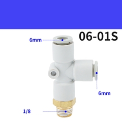 Tê Nối Nhanh PD, Tê Ren Ngoài Cạnh Nối Nhanh Cắm Ống STNC Ống 4 6 8 10 12 16 - Màu Trắng (Chính Hãng)