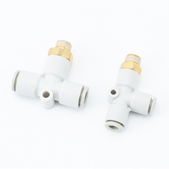 Tê Nối Nhanh PD, Tê Ren Ngoài Cạnh Nối Nhanh Cắm Ống STNC Ống 4 6 8 10 12 16 - Màu Trắng (Chính Hãng)