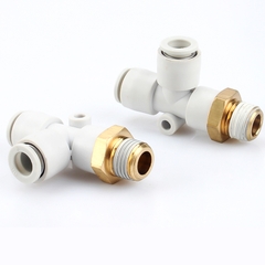 Tê Nối Nhanh PD, Tê Ren Ngoài Cạnh Nối Nhanh Cắm Ống STNC Ống 4 6 8 10 12 16 - Màu Trắng (Chính Hãng)