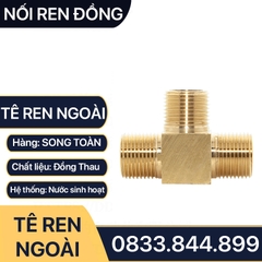 Tê 3 Đầu Ren Ngoài 9.6 13 17 21 Đồng Thau Nguyên Khối Phay Dày - T RN