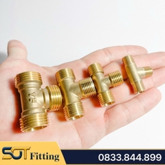 Tê Ren Ngoài 3 Đầu, T Chất Liệu Đồng Thau H58 Tiêu Chuẩn Răng BSP
