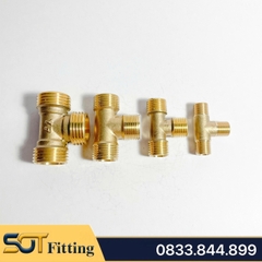 Tê Ren Ngoài 3 Đầu, T Chất Liệu Đồng Thau H58 Tiêu Chuẩn Răng BSP