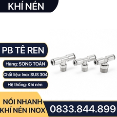 IPB Tê Ren Ngoài Nối Nhanh Inox 304, Đầu Nối Tê Nhanh Ren Ngoài Cắm Ống PU Inox 304