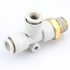 Tê Nối Nhanh PD, Tê Ren Ngoài Cạnh Nối Nhanh Cắm Ống STNC Ống 4 6 8 10 12 16 - Màu Trắng (Chính Hãng)