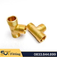 Tê / T 3 Đầu Ren Ngoài 21 Đồng Thau - Hàng Đúc Chất Lượng Cao
