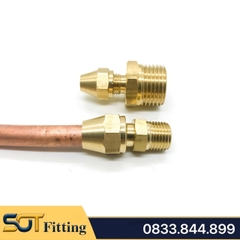 Bộ Nối 3/4 (27) Thẳng Ren Ngoài  Côn Lồi Lã Ống Đồng SAE Phi 6 12 16 19mm (Brass Flare Fitting Male Connector NPT)
