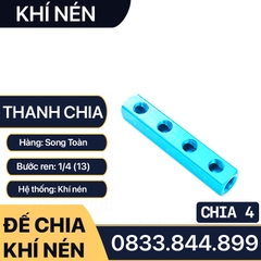 Thanh Nhôm Chia Khí Nén Ren 13, Thanh Chia Khí Nén 2 3 4 5 6 Lỗ Ren 13