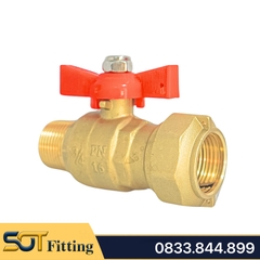 Van Bi Đồng Liên Hợp MIHA Ren Ngoài Tay Bướm ABS - Brass Combination Ball Valve With Butterfly Handle, Male