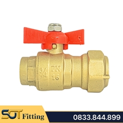 Van Bi Đồng Liên Hợp MIHA Ren Trong Tay Bướm ABS - Brass Combination Ball Valve With Butterfly Handle, Female