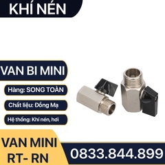 Van Hơi Mini Ren Trong Ren Ngoài, Van Khí Nén Áp Lực Cao Ren Trong Ren Ngoài 9.6 13 17 21 - Đồng Mạ