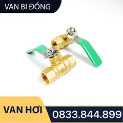Van Bị Khóa Đồng Phi 1/4 (13) Bằng Đồng - Hai Đầu Ren Trong - Loại Dày, Hãng RY