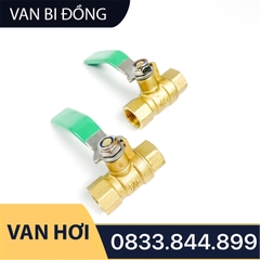 Van Bị Khóa Đồng Phi 1/4 (13) Bằng Đồng - Hai Đầu Ren Trong - Loại Dày, Hãng RY