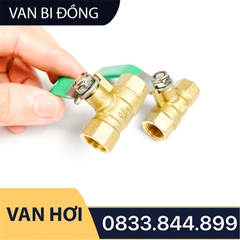 Van Bị Khóa Đồng Phi 1/4 (13) Bằng Đồng - Hai Đầu Ren Trong - Loại Dày, Hãng RY