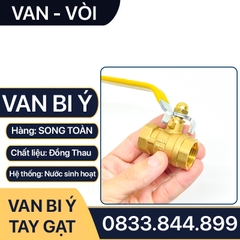 Van Bi Đồng Tay Gạt, Van Bi Đồng Ý Tay Gạt Inox 90 độ