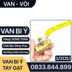 Van Bi Đồng Tay Gạt, Van Bi Đồng Ý Tay Gạt Inox 90 độ