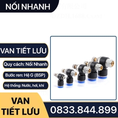 Van Tiết Lưu Nối Nhanh, Van Chỉnh Lưu ESL Khí nén Ren Ngoài Nối Nhanh