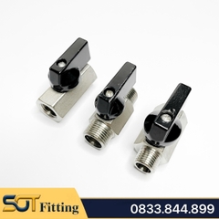 Van Hơi Mini Hai Ren Ngoài, Van Khí Nén Áp Lực Cao Hai Ren Ngoài 9.6 13 17 21 - Đồng Thau