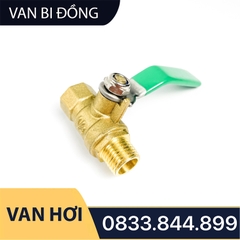 Van Hơi Khóa Bi Tay Gạt Phi 1/4 (13), Van Hơi Ren Trong Ren Ngoài - Bằng Đồng Loại Dày