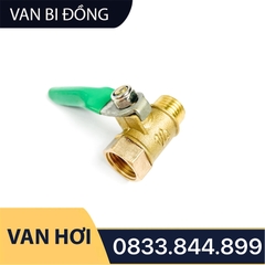 Van Hơi Khóa Bi Tay Gạt Phi 1/4 (13), Van Hơi Ren Trong Ren Ngoài - Bằng Đồng Loại Mỏng