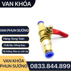 Van Phun Sương Ống 8, Van Khóa Nước Nối Nhanh Ống 6 8 10 12