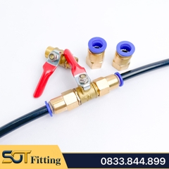 Van Khóa Phun Sương Nối Nhanh Ống 8, Khóa Nước Phun Sương Đồng Thau Phi 4 6 8 10 12mm