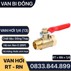 Van Khóa Đồng Phi 13, Van Hơi Ren Trong Ren Ngoài 1/4 (13) - Tay gạt