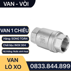 Van Một Chiều Lò Xo, Lúp Pê Một Chiều Lò Xo Inox 304