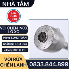 Vòi Rửa Chén Lò Xo Inox 304, Vòi Chén Cổ Lò Xo Tăng Áp Inox 304 Cổ 24mm - Chân ren 21