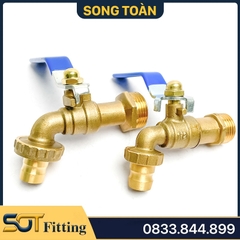 Vòi Đồng Sano, Vòi Xả Nước Đồng Thau Tay Gạt Ren Ngoài 21, 27