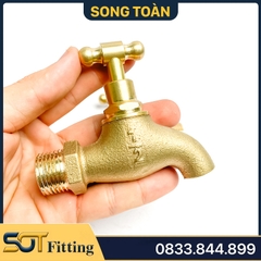 Vòi Đồng Tay Vặn, Vòi Rumine Tay Vặn Ren Ngoài 21, 27 - Đúc Đồng Thau